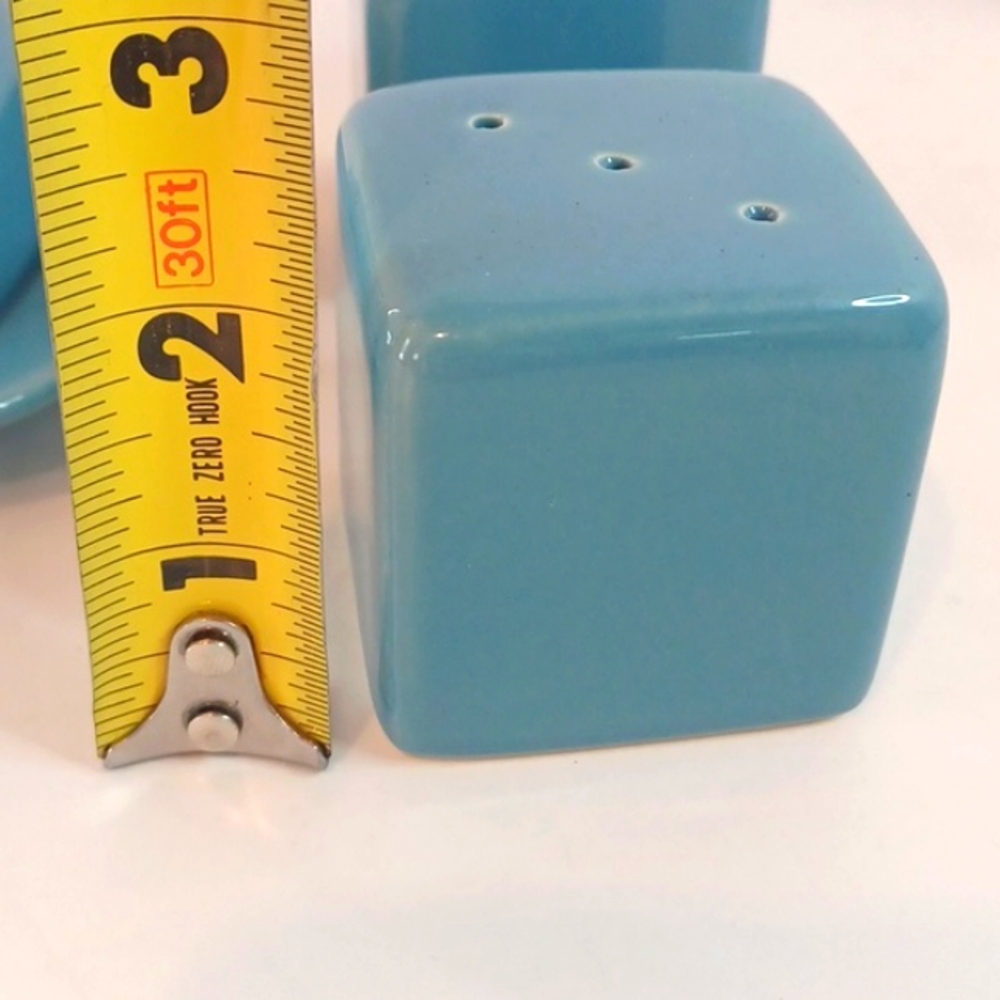 4Pc Set Blue Butter Dish Salt Pepper Shakers Stoneware 10 Strawberry Street - Picture 9 of 10